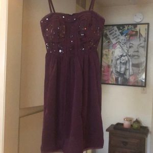 Cute purple dress with sequined tops